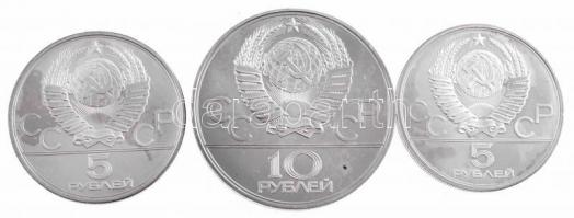 Szovjetunió 1979. 5R "Súlyemelés" + 5R Ag "Kalapácsvetés" + 10R Ag "Cselgán...