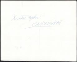 Xantus Gyula (1919-1993) festőművész autográf dedikációja papírlapon és művéről készült vintage fotó...