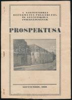 1936 A Szentendrei református polgári fiú iskola prospektusa 6p