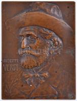 Ausztria(?) DN Giuseppe Verdi egyoldalas bronz plakett. Szign: Franz Stiasny (65x49mm) T:2 ph. Austria(?) ND Giuseppe Verdi one-sided bronze plaque. Sign.: Franz Stiasny (65x49mm) C:XF edge error