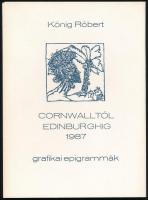 König Róbert: Cornwalltól Edinburghig 1987. Grafikai epigrammák. 10 db fametetszetet tartalmazó sorszámozott mappa