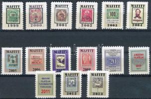 1999-2013 Mafitt levélzáró sor 15 db bélyeg