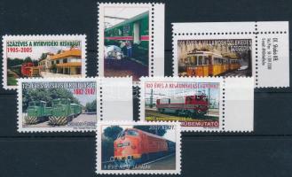 2001-2007 6 db klf vasúti jubileumok levélzárók