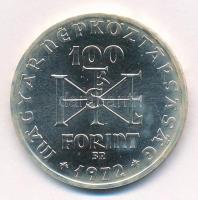 1972. 100Ft Ag "Szent István" T:BU halvány patina 
Adamo EM39