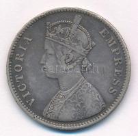 Brit-India 1880. 1R Ag Viktória T:2 ph., patina British India 1880. 1 Rupee Ag Victoria C:XF edge error, patina Krause KM# 492