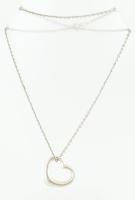 Ezüst (Ag) nyaklánc szív medállal. Jelzett, netto: 11,62g, h: 49cm