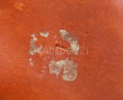 Tófej kerámia ikebana teknős. Kézzel festett, jelzett, hibátlan. 15x15 cm