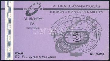 1998 Atlétikai EB belépőjegy