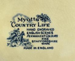 Myotts Country Life fajansz tányér, lepattanással, jelzett. d: 20 cm