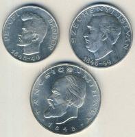 1948. 5Ft+10Ft+20Ft Ag "Petőfi, Széchenyi, Táncsics-Szabadságharc" sor T:2,2/3 ph