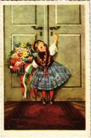 1939 Children art postcard, Hungarian folklore s: Pólya T. (EK)