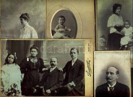 cca 1870-1890 9 db főként kb. A/5-ös méretű keményhátú fotó magyar fényképészek műhelyeiből / 9 photos