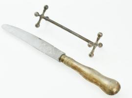 Ezüst (Ag) vegyes evőeszközök és 1 db alpakka késbak, részben jelzett, bruttó: 327g