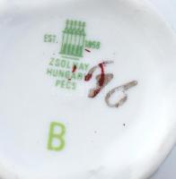 Zsolnay porcelán mokkás készlet, matricás, jelzett, kis kopásnyomokkal