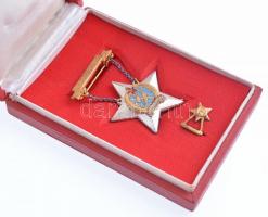 1953. "Sztahanovista" arany fokozat, zománcozott fém kitüntetés tokban, miniatűrrel T:2