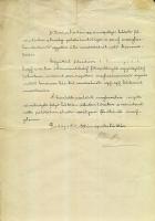 1896 Bánffy Dezső miniszterelnök aláírása levélen (szakadások)
