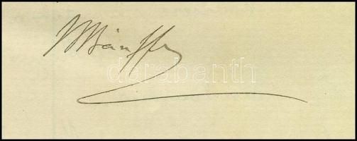 1896 Bánffy Dezső miniszterelnök aláírása levélen (szakadások)