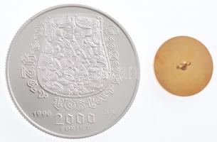 1996. 2000Ft Ag "Honfoglalás" kapszulában, tanúsítvánnyal, dísztokban + 1996. "Millec...