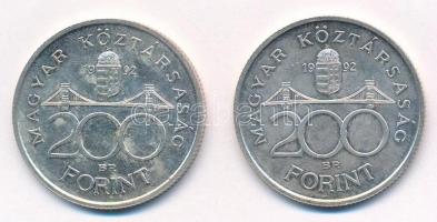 1992. 200Ft Ag "MNB" (2x) T:1-,2 
Adamo F13
