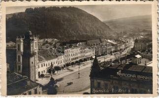 1933 Besztercebánya, Banská Bystrica; tér, bank, üzletek / square, bank, shops