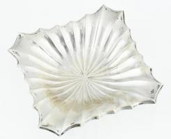 Ezüst(Ag) art deco tálka, jelzett, 15×15 cm, nettó: 98 g