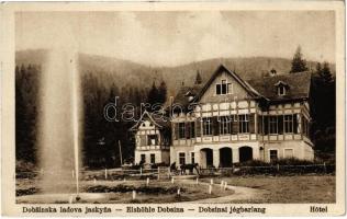 Dobsina, Dobschau; Dobsinská ladová jaskyna / Dobschauer Eishöhle / Dobsinai jégbarlang, szálloda. Fejér Endre kiadása / hotel near the ice cave (EK)