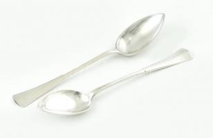 Ezüst(Ag) kanál, 6 db jelzett, h: 14 cm, nettó: 133 g