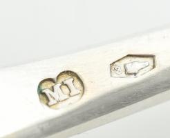 Ezüst(Ag) kanál, 6 db jelzett, h: 14 cm, nettó: 133 g