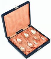 Ezüst(Ag) mokkás kanál, 6 db, jelzett, h: 10,5 cm, nettó: 58,2 g