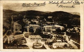 1929 Szliács, Sliac; látkép, vendéglő, szálloda, fürdő / general view, restaurant, hotel, spa (EK)