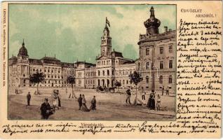 Arad, Városház tér, Városháza. Lengyel I. műintézete / town hall, square (EK)