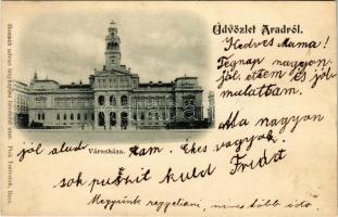 1899 Arad, Városháza. Honisch udvari fényképész felvételei után. Pick Testvérek / town hall (gyűrődés / crease)