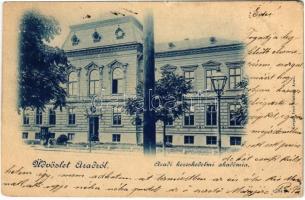 1899 Arad, Kereskedelmi Akadémia. Kerpel Izsó kiadása / trade academy (EM)