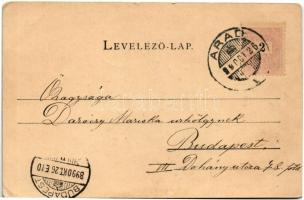 1899 Arad, Kereskedelmi Akadémia. Kerpel Izsó kiadása / trade academy (EM)