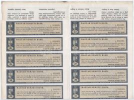 Budapest 1924. "Magyar Nemzeti Bank" részvény 100K-ról "058.465" szelvényekkel, ...