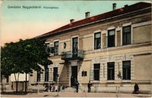 1916 Nagykáta, Községháza. Bundi Károly kiadása (EK)