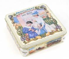 Kb. 150 db MODERN képéslap fém Stollwerck dobozban / Cca. 150 modern postcards in metal box