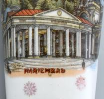 Marienbadi kúrapohár, porcelán, kopott, jelzés nélkül, m: 12 cm