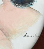 Jelzés nélkül: Amarella. Olaj, vászon. Szép fakeretben. 12,5x8,5cm