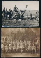 cca 1916-1917 3 db I. világháborús katonai fotó (német repülőgép, katonák csoportképe), köztük egy k...