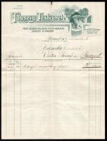 1909 Bp., Tauszig Testvérek férfi szabók díszes, fejléces számlája + 2 db fejléces levélpapírra írt, saját kezűleg aláírt levele + fejléces borítékja