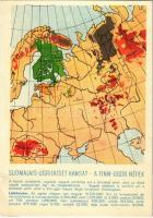 A finnugor népek; a Sugurahvaste Instituut (Rokonnépek Intézete) kiadása / Suomalais-Ugrilaiset Kansat / Finno-Ugric language family map (EK)