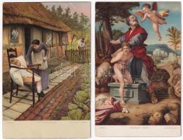 5 db RÉGI Stengel litho képeslap / 5 pre-1945 Stengel litho postcards