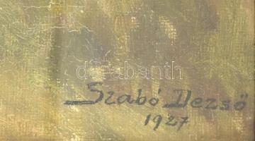 Szabó Dezső (1888-1971): Vidéki táj. 1927. Olaj, vászon. Jelzett, keretezett, 95x75cm