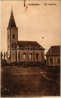 1916 Királyháza, Korolevo, Královo nad Tisou; Református templom. Vasúti levelezőlapárusítás 9351. / Calvinist church