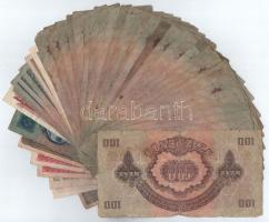 1915-1984. 45db-os, vegyes magyar bankjegytétel, közte 1930. 100P alacsony sorszámmal "E 825 00...