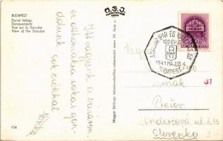 Budapest XI. Dunai látkép, Gellért szálló, háttérben a Lágymányos + "1941 Budapest 100 Éves A M...