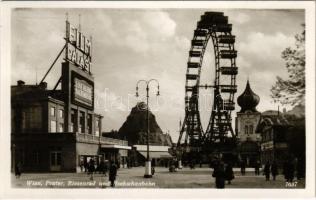 Wien, Vienna, Bécs; Prater, Riesenrad und Hochschaubahn, Film-Palast / ferris wheel, cinema