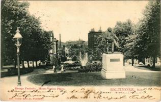 1903 Baltimore (Maryland), Mount Vernon Place, George Peabody statue. Henry Rinn jr. (EK)