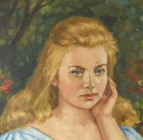 Adorján Júlia ( -- ): Kislány portré. Olaj,vászon. jelzett, keretben, 100x70cm